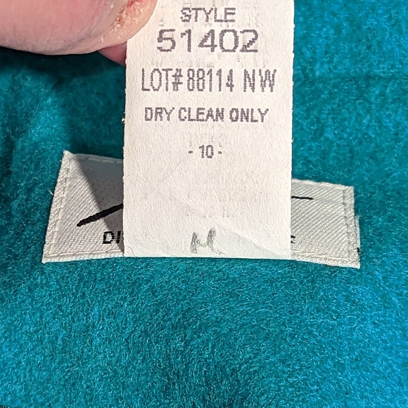 GW Division of Graff Vintage 80's Wool Blend Blazer Size 16 Teal - Picture 8 of 8